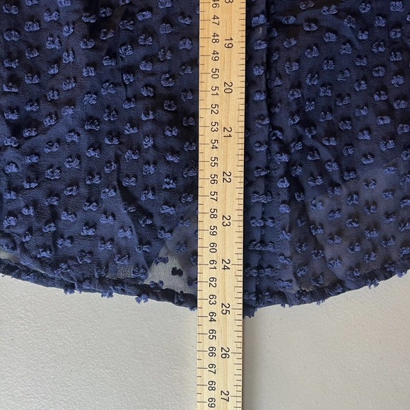 Boden Navy Textured Sheer Silk Blend Button Up Long Sleeve Blouse UK‎ 6 US 2 - Picture 6 of 8